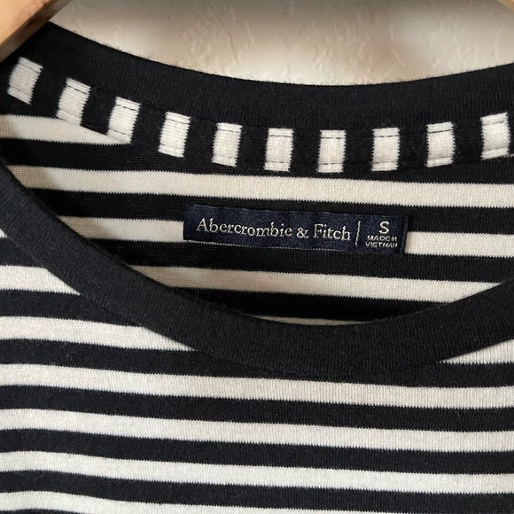 Abercrombie & Fitch Striped Long Sleeve Shirt Dress with lettuce hem, size S••• - Picture 2 of 13